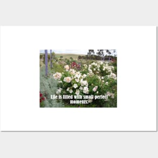 Life is Filled With Small Perfect Moments - Cottage Garden Inspirational Quote Posters and Art